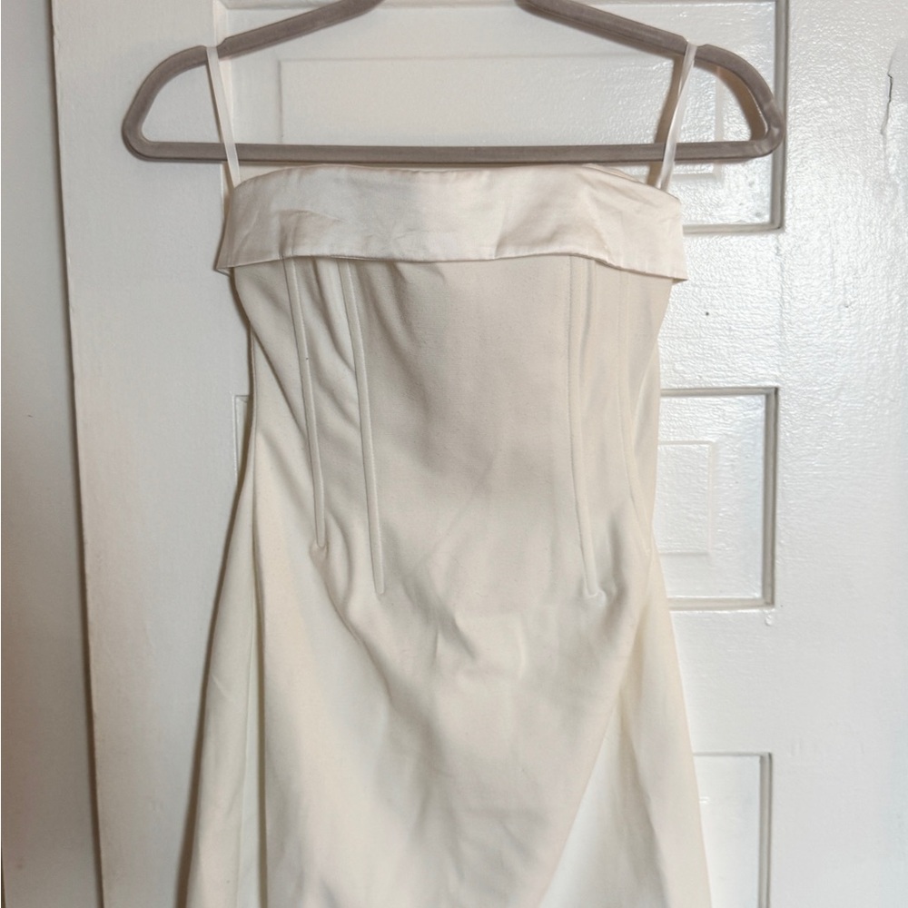 White Fox Boutique Cream Sheath Mini Dress